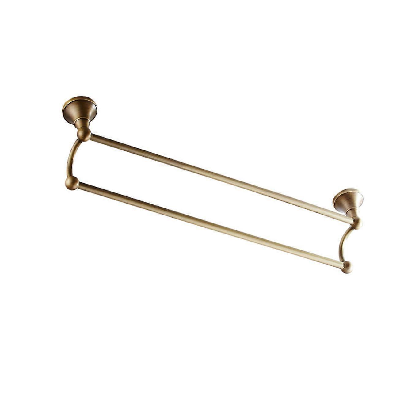 Bathroom Towel Rack Double Layer Brass Bronze Finish Wall Mounted Holder for Space Saving Storage