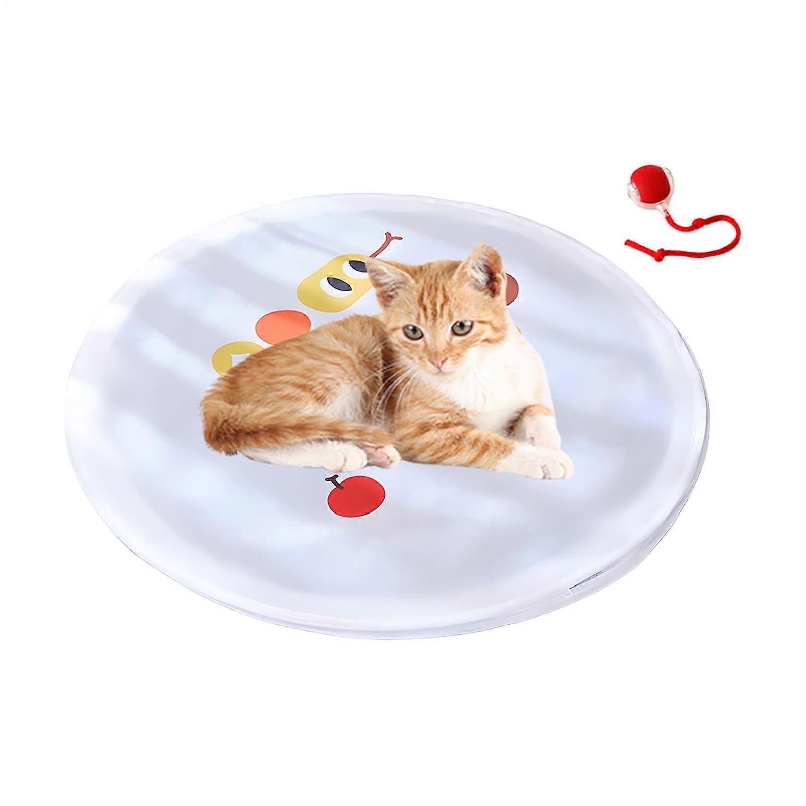 Interactive Cat Toy with Automatic Rolling Ball, Hunting Game Mat, White Rechargeable Design