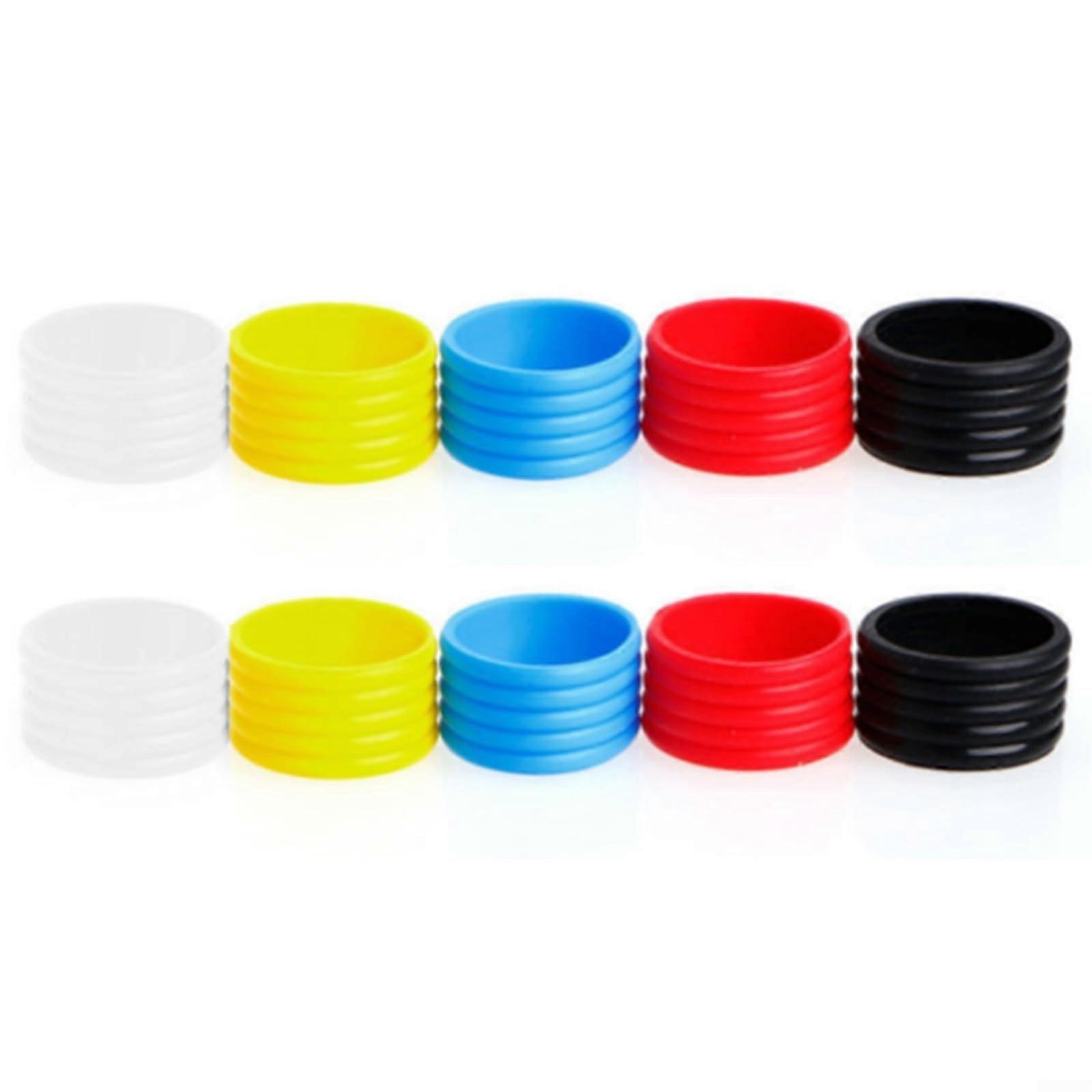 Tennis Racket Grip Ring Set for Secure Stability and Enhanced Performance, 10PCS Multicolor Rubber