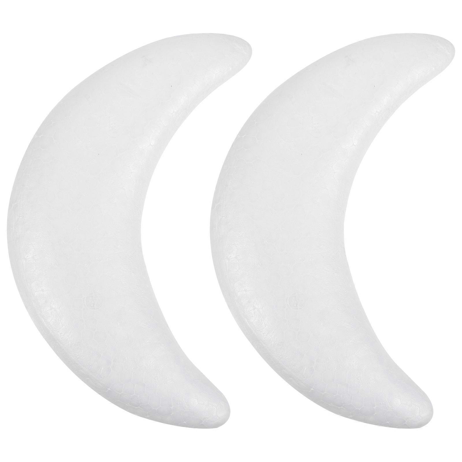 Moon Shaped Foam Cake Model for Cake Decorating 2Pcs Foam White Material