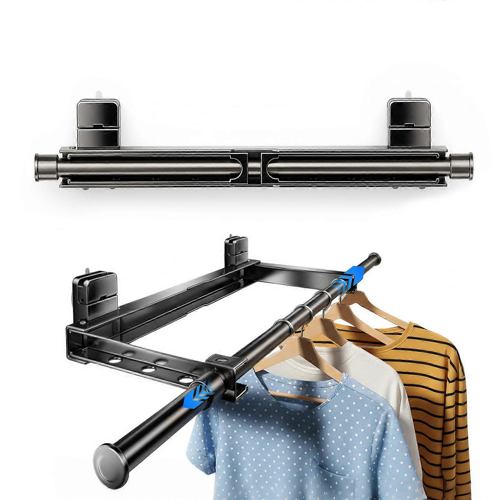 Wall Mounted Foldable Clothes Drying Rack with Strong Suction Cup, RustResistant Carbon Steel