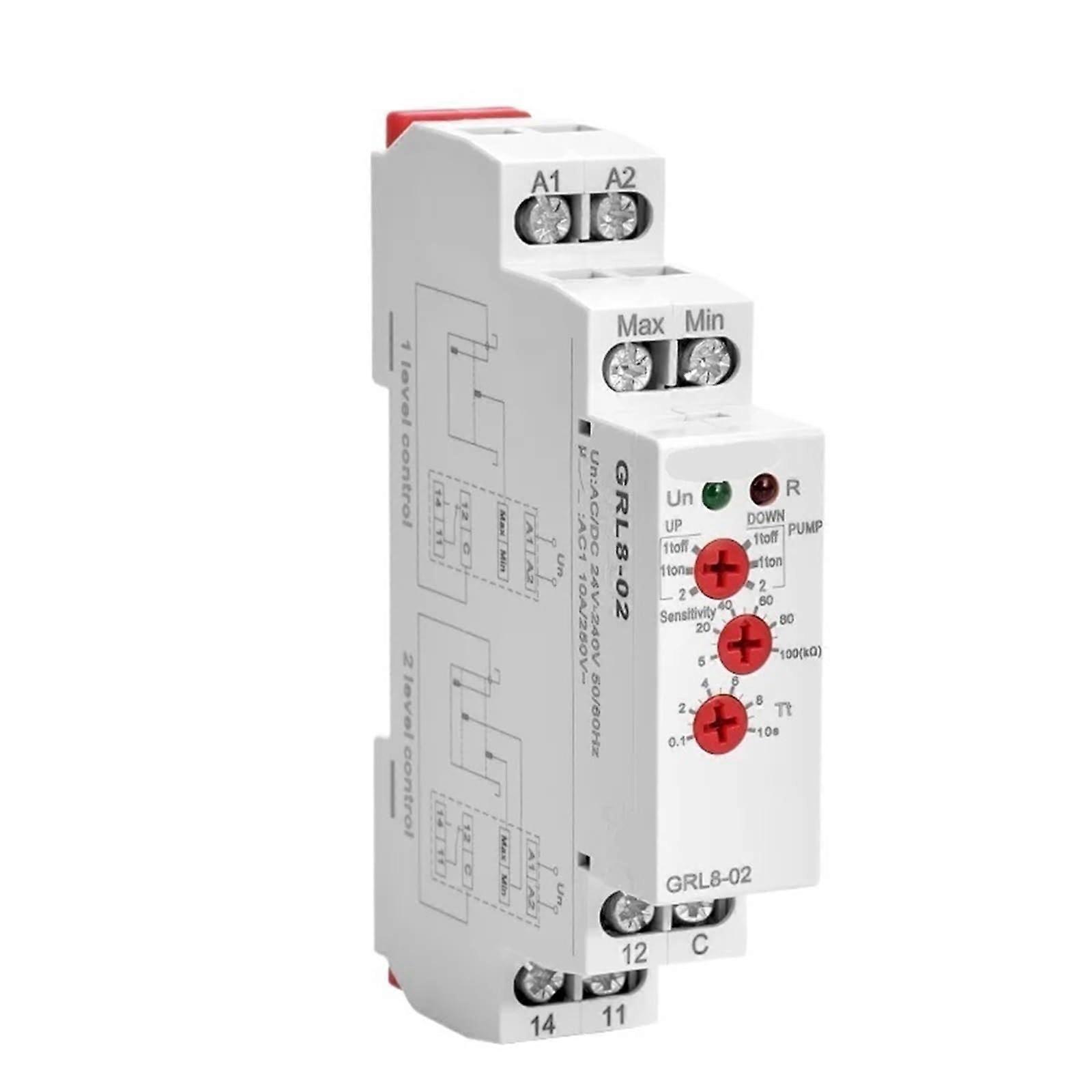 GRL802 Liquid Level Control Relay 10A AC/DC 24V240V with Sensor, Stable Circuit Control