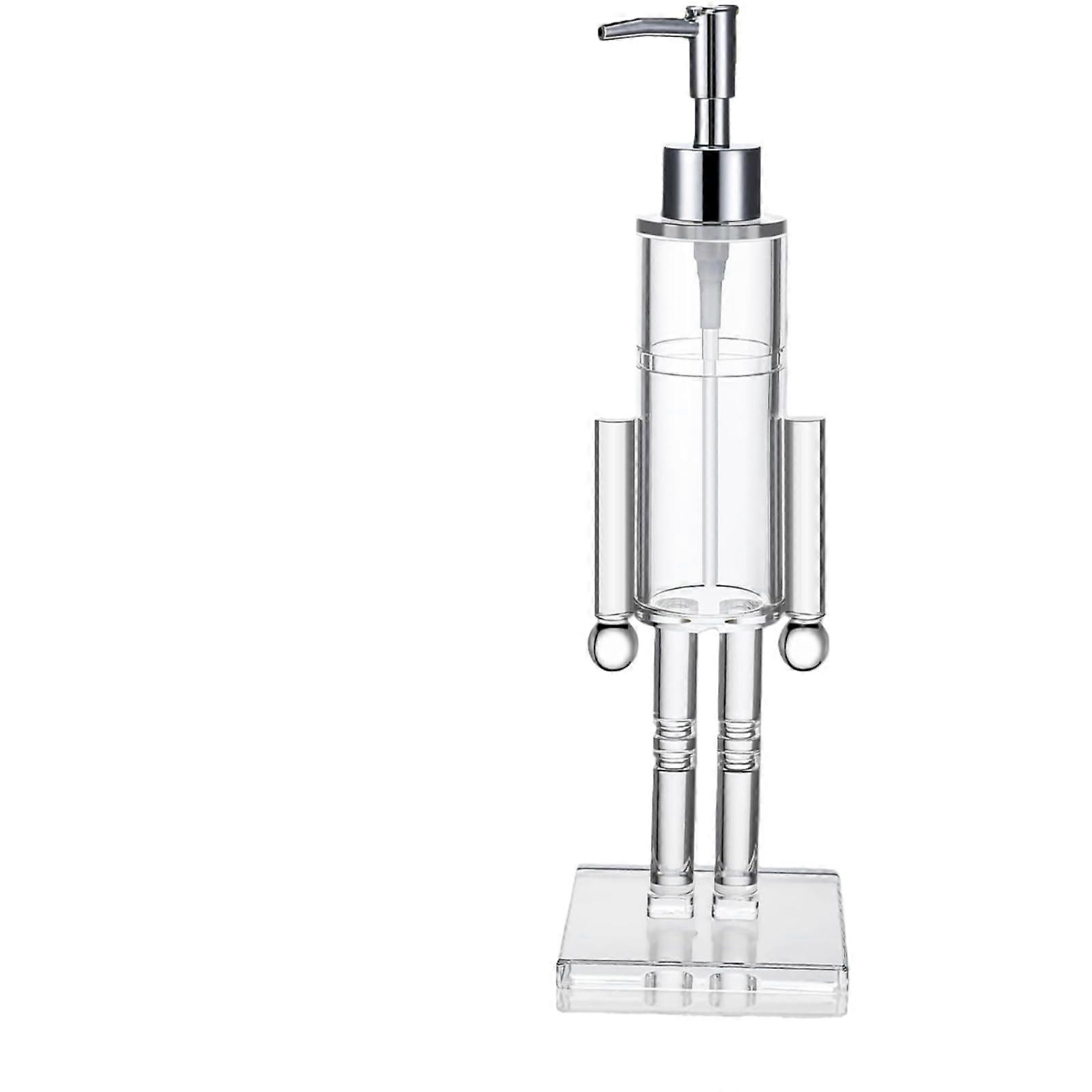 Nutcracker Soap Dispenser Refillable Clear Acrylic Pump Bottle for Bathroom Kitchen Christmas Decor