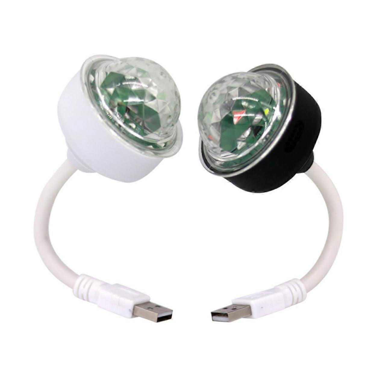 2pcs USB Disco Light Sound Activated Mini LED Party Lights with MultiAngle Color Changing