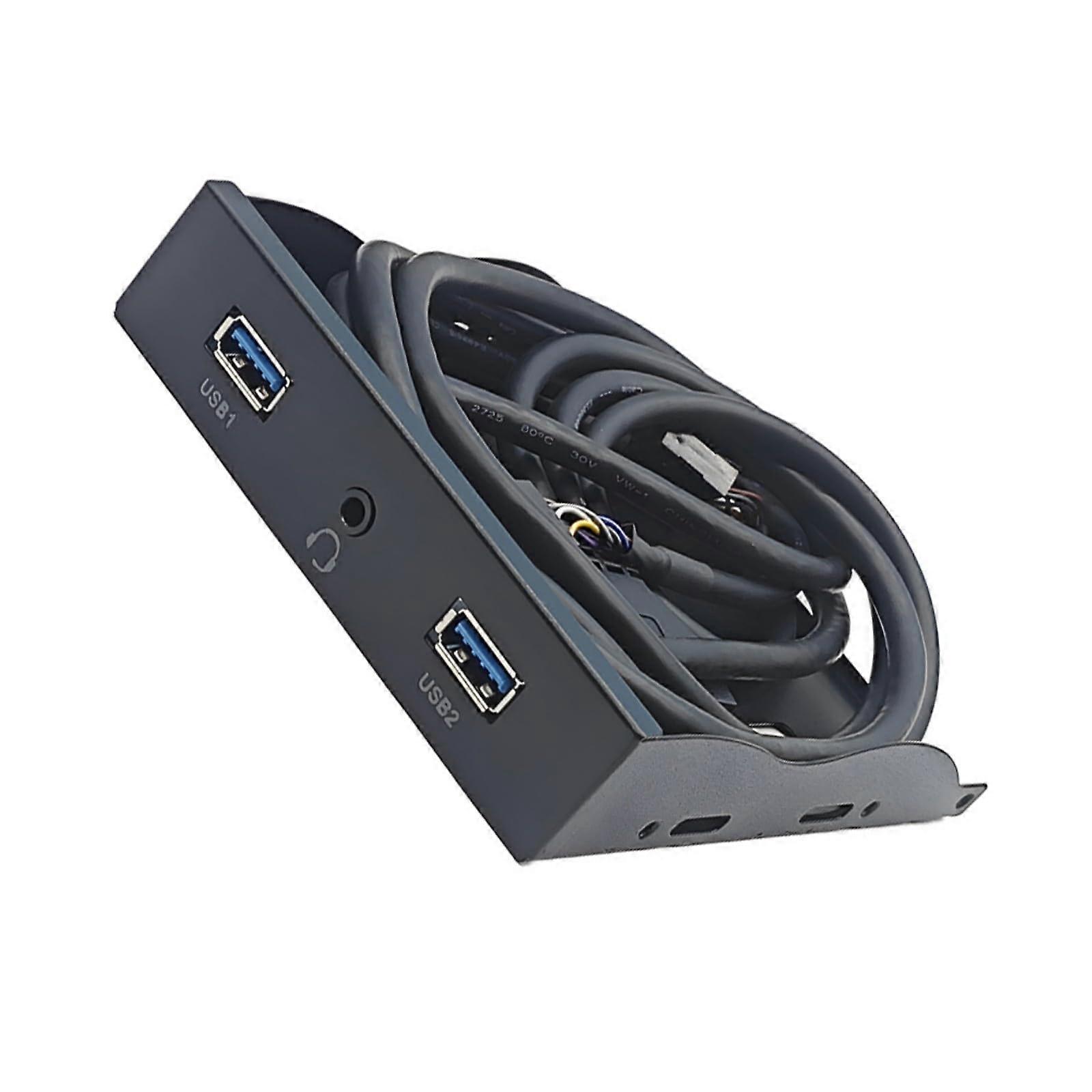 USB 3.2 GEN1 Front Panel Hub with 3.5mm Audio, 19 Pin PC Expansion, Speed Transfer