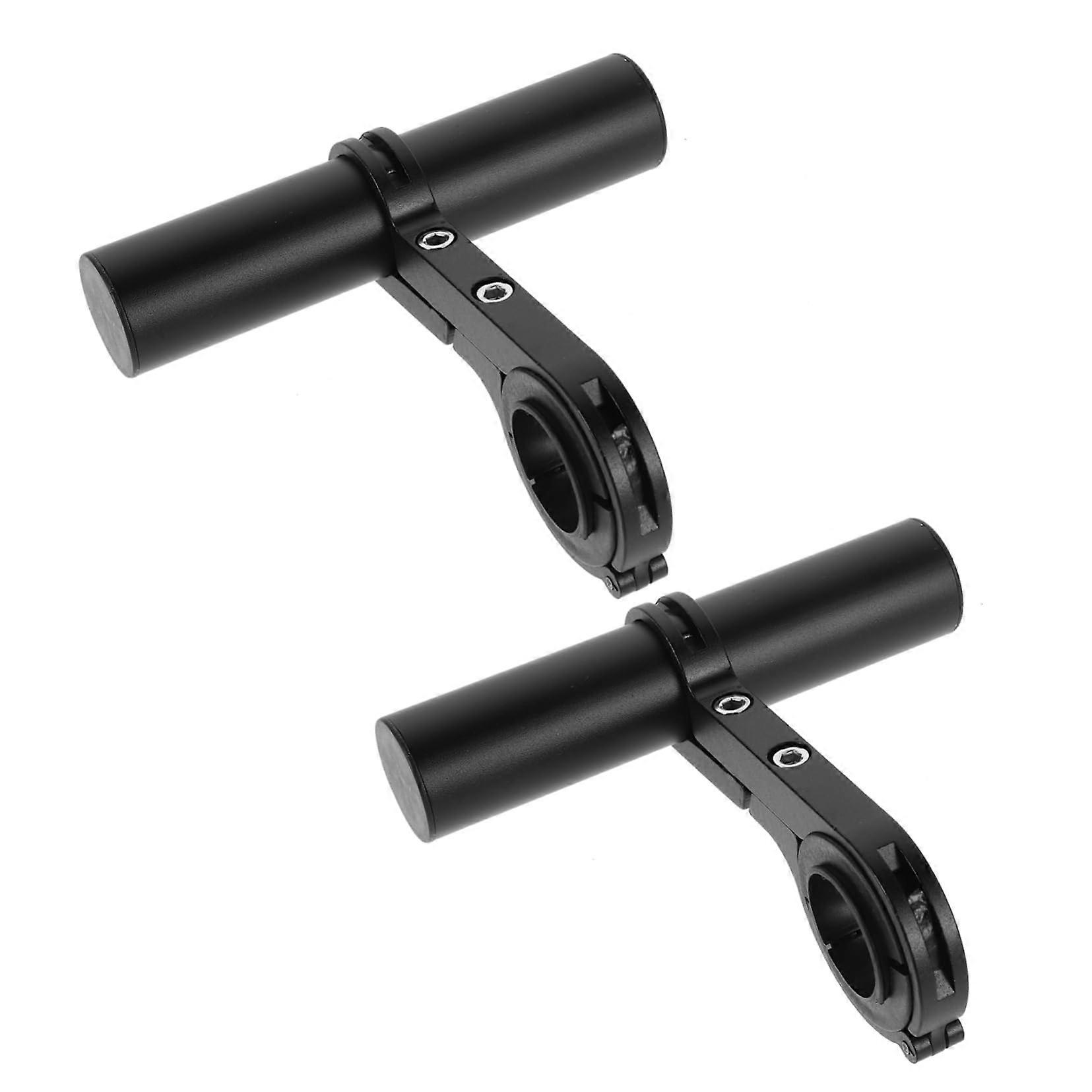 2pcs Universal Bicycle Handlebar Extension Mount Rack Kit with Secure Dual Clamp for Lights and Speedometer