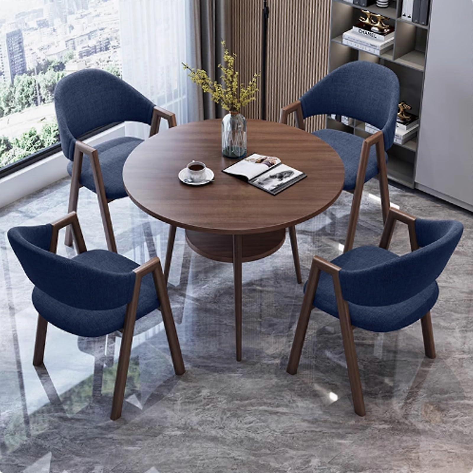 Small Round Conference Table Set with Chairs, Space‑Saving Double Layer Design for Office or Dining