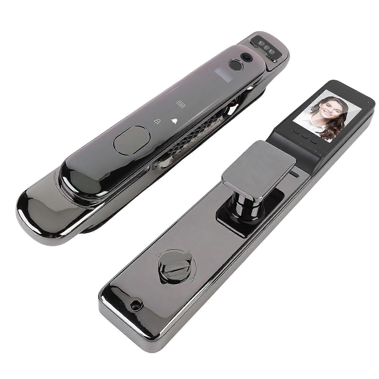 Smart Door Lock with 3D Face Recognition and Fingerprint, Card Access, Mechanical Key Backup