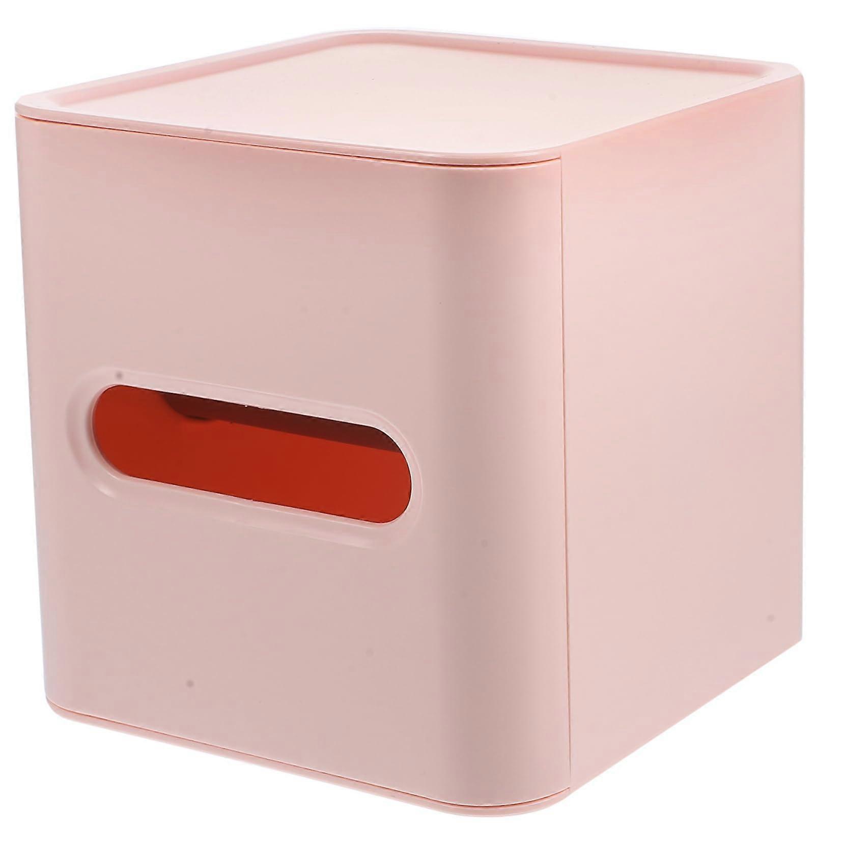 Tissue Box Cover Plastic Square Holder Dustproof Easy Refill for Bathroom Home Office Use