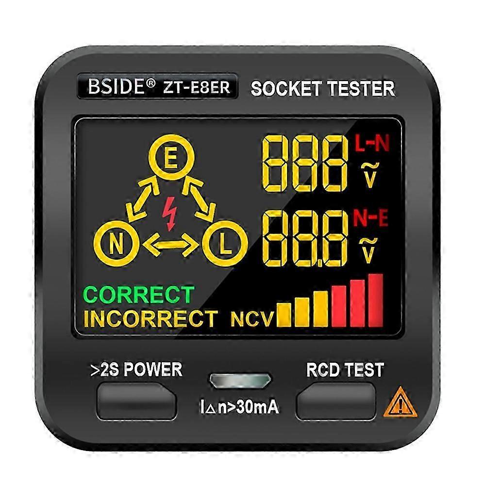 BSIDE ZT-E8ER Socket Tester Smart Voltage Detector Outlet Checker US Plug