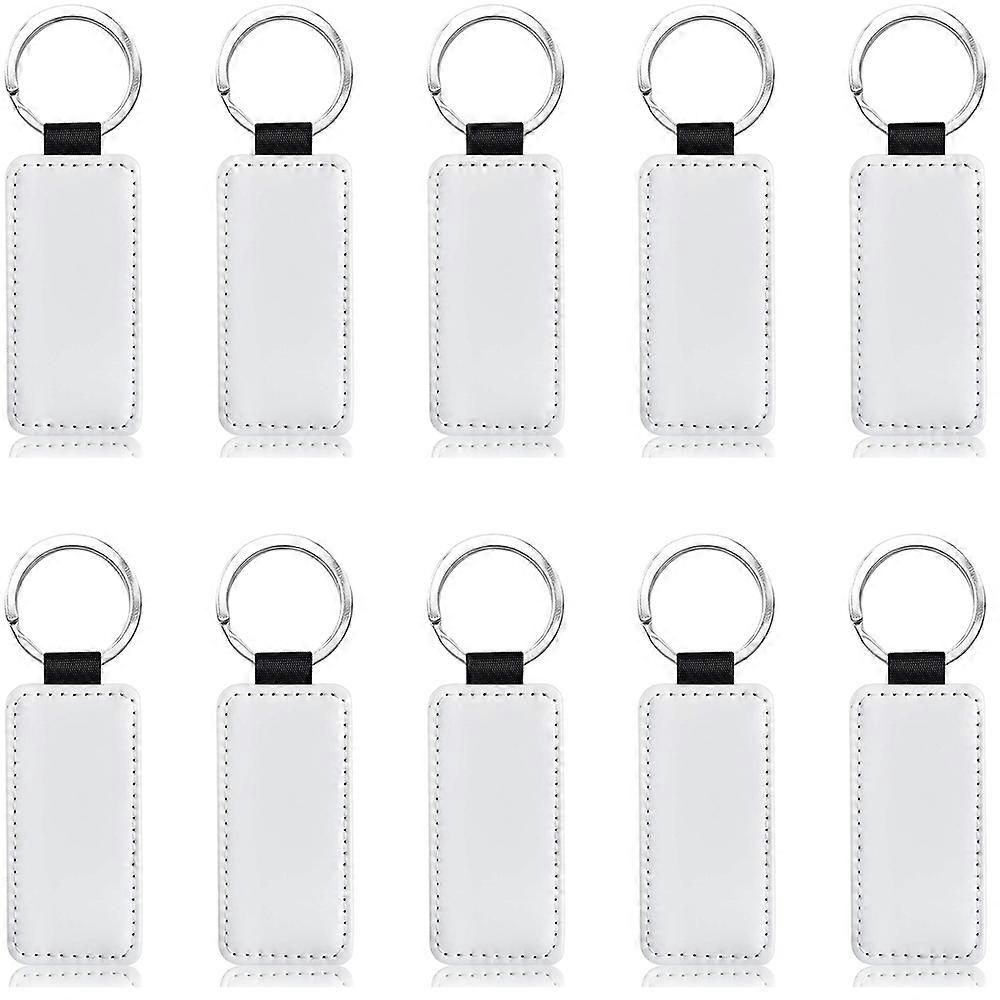10Pcs Leather Keychain Sublimation Heat Transfer Keychain Kit