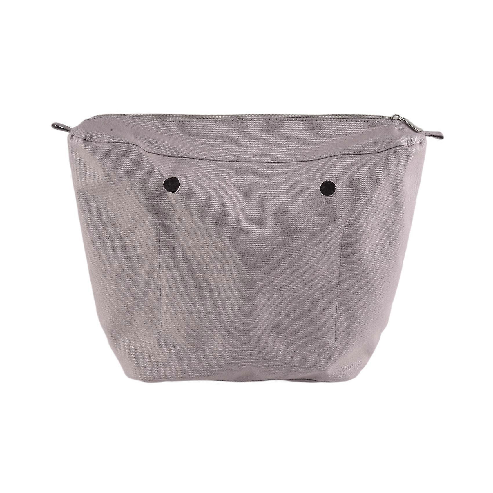 Waterproof Solid Canvas Insert Inner Lining Insert Zipper Pocket for Obag O Bag Handbag Bag Light Gray