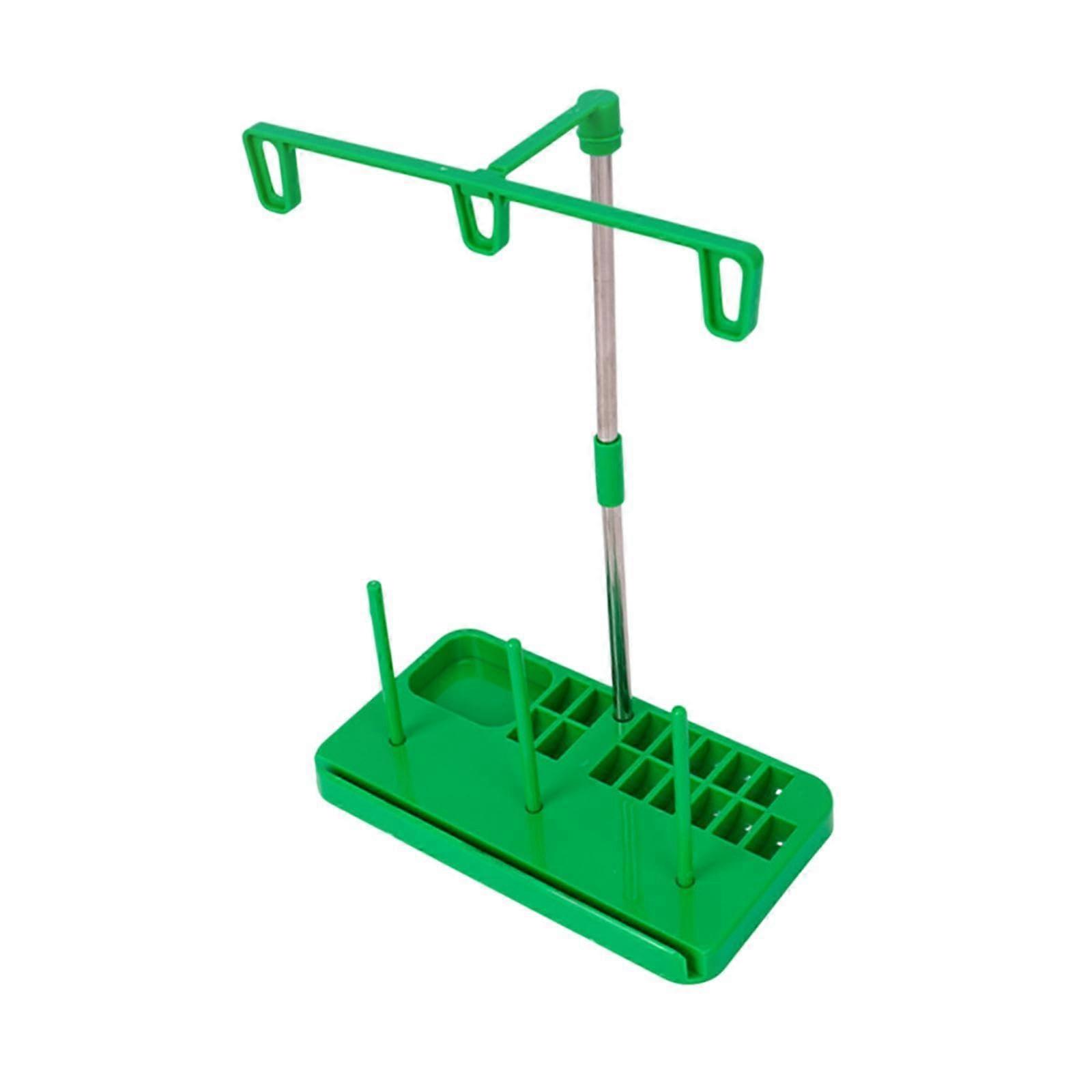 Sewing Thread Stand with Triple Spool Capacity and Bobbin Storage for Tangle Quick Threading