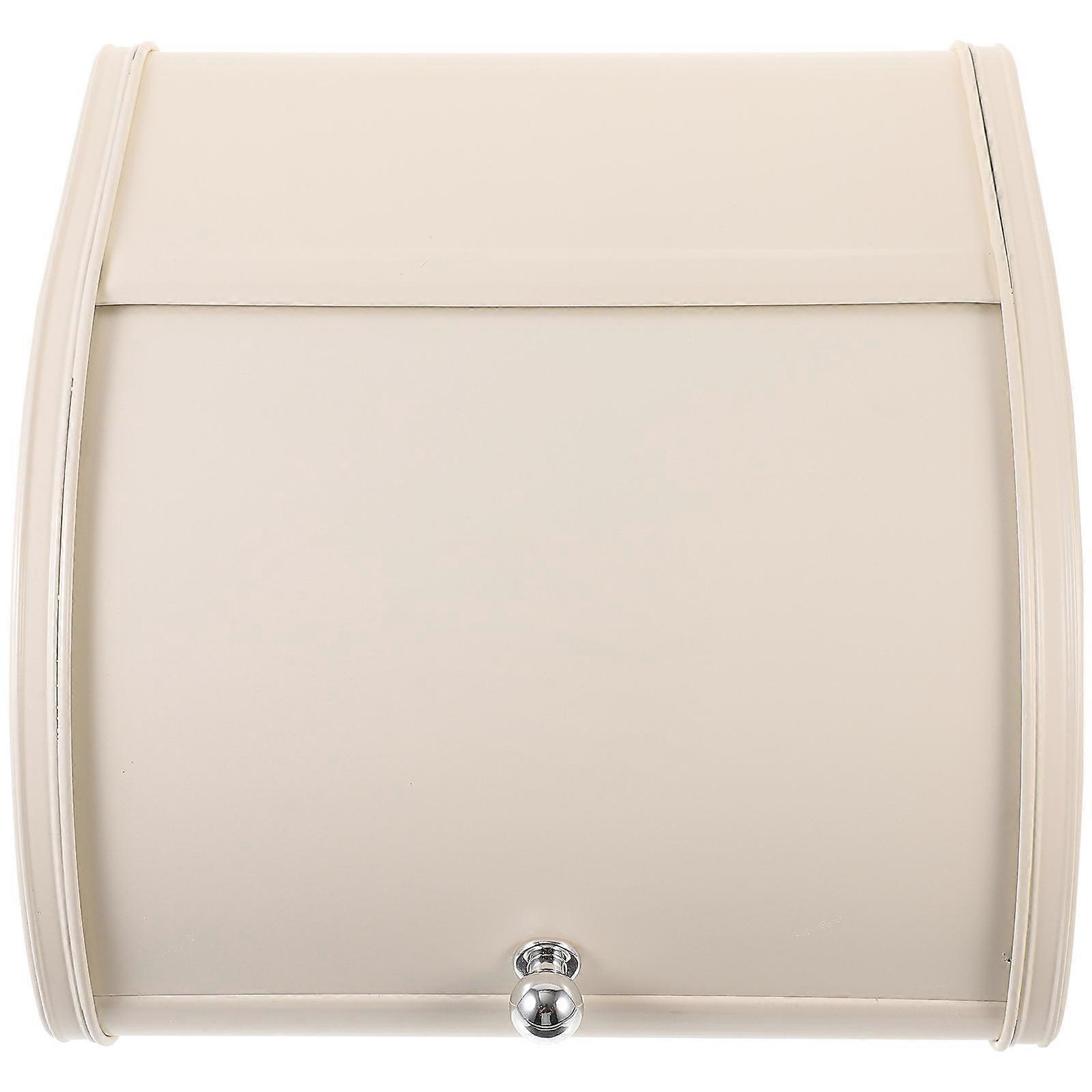 Bread Container Metal Bread Box for Kitchen Storage Bin White