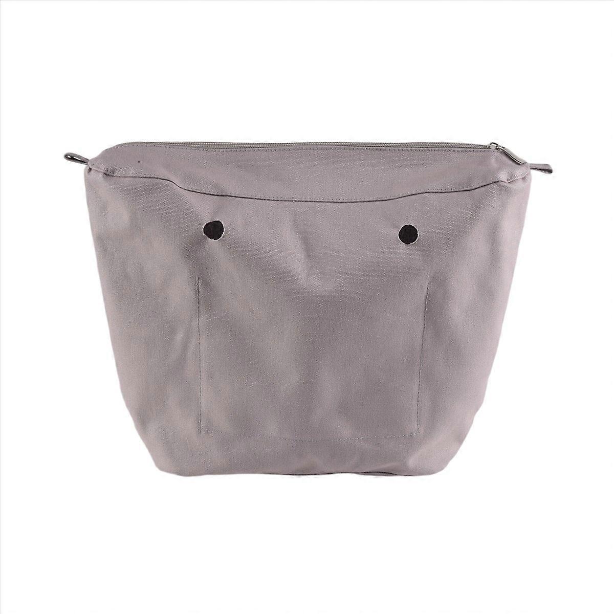 Waterproof Solid Canvas Insert Inner Lining Insert Zipper Pocket for Obag O Bag Handbag Bag Light Gr