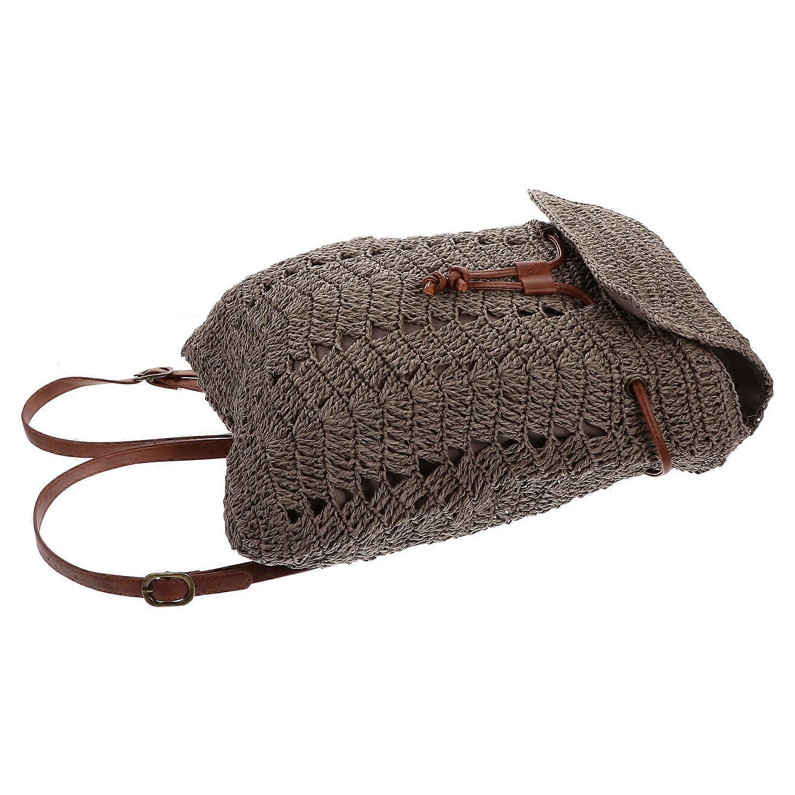 Straw Woven Bag Shoulder Bag for Storage Use 1Pcs Practical Grey Durable Material
