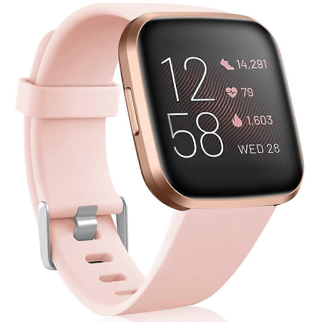 Large Pink Strap Adjustable Replacement Wristband for Fitbit Versa 2, Versa SE Lite
