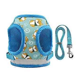 Pet Harness Dog Harness Strap for Traction Blue Comfortable Style