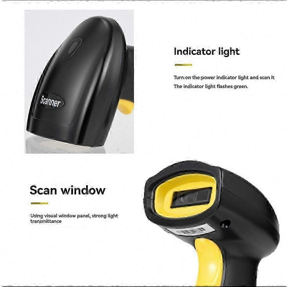 Wireless Bluetooth Barcode Reader for 1D 2D QR Codes Supermarket Use Portable Scanner Device