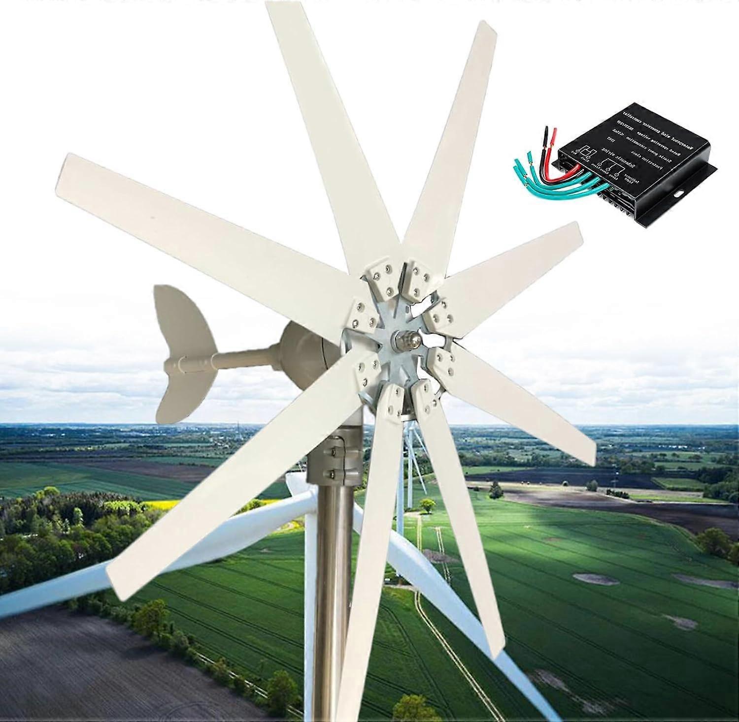 Vertical Wind Turbine Generator 220V with MPPT Controller, Low Wind Start,  Efficiency for Home Use