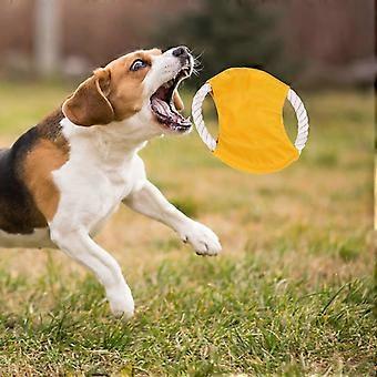 Stoffen touw vliegende schijf voor huisdieren, onbreekbaar trainingsspeelgoed voor honden, bijtspeelgoed voor huisdieren, vliegende schijf voor buiten, educatief speelgoed voor huisdieren van stof