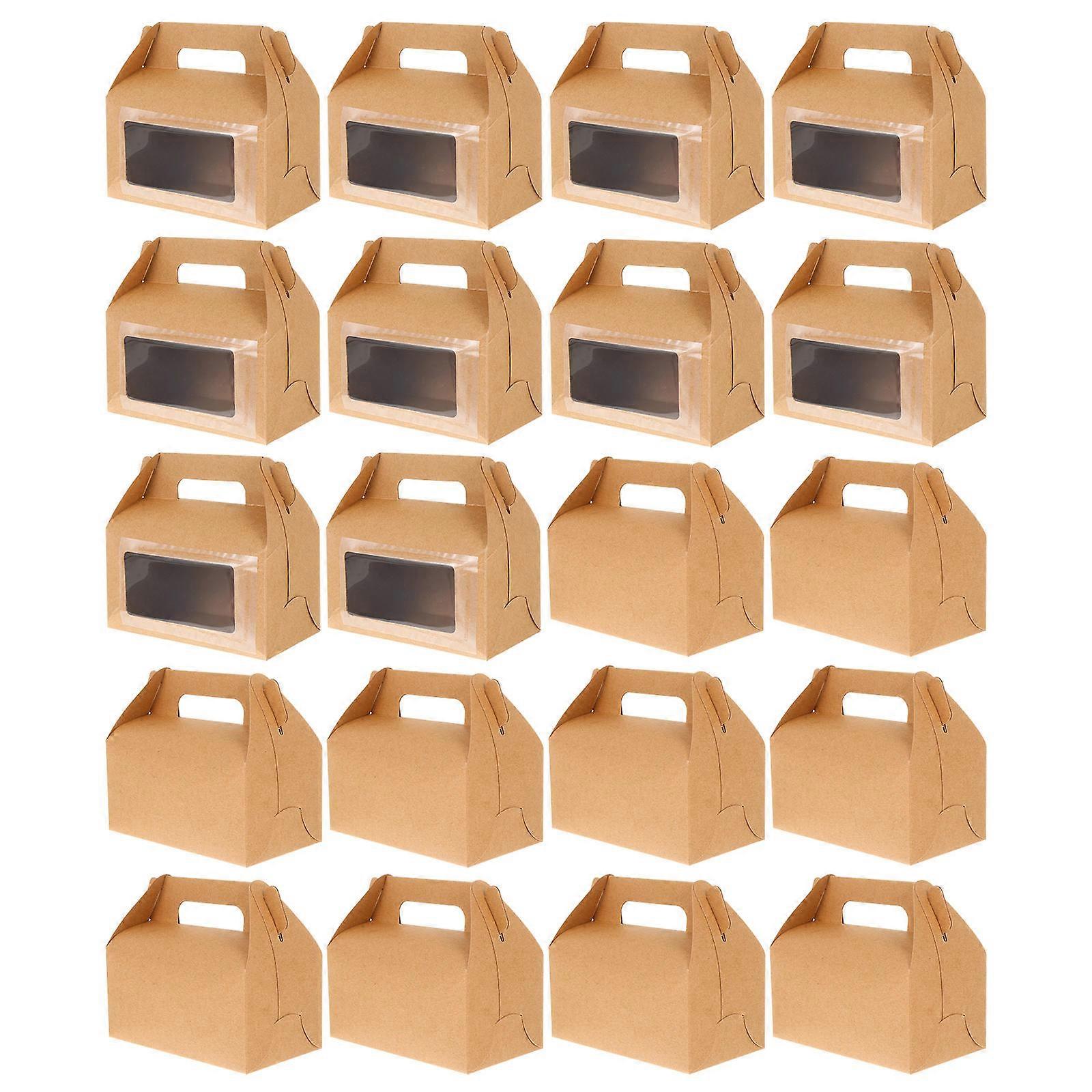 Dessert Packaging Boxes for Storage 20Pcs Kraft Paper Portable Cake Boxes