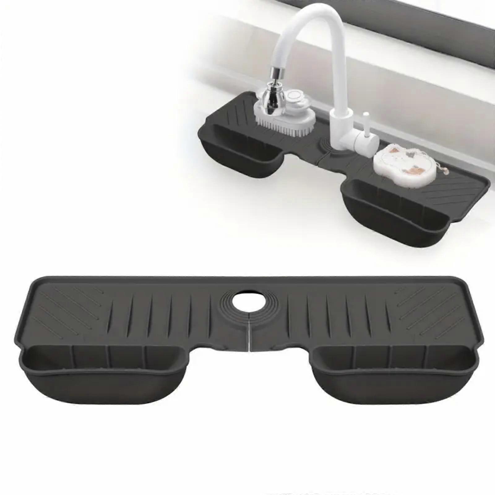 Kitchen Clearance Sink Splashed Guard- Bathroom Pad-kitchen Faucet Splashed Guard With Storage Function