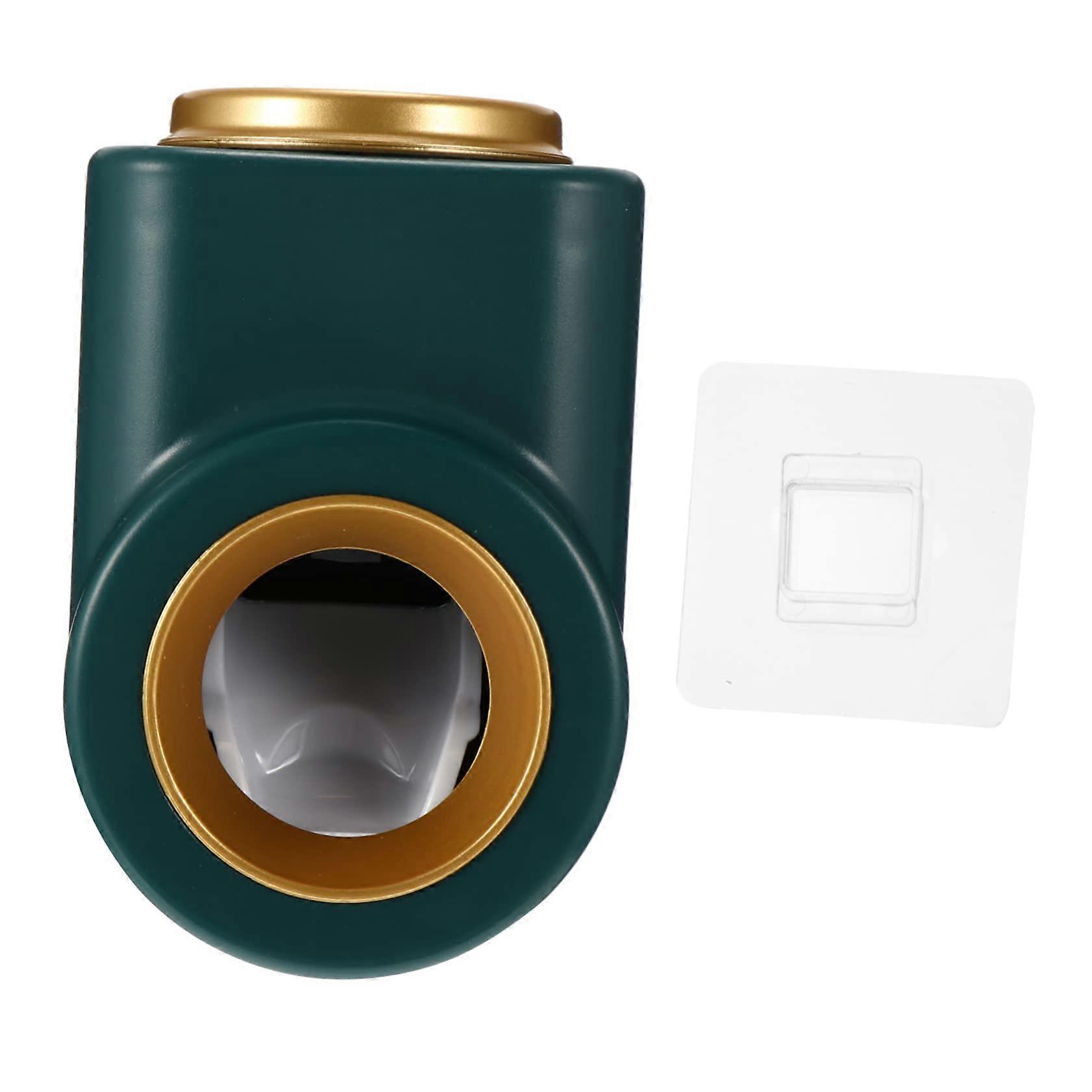 Automatic Wall Mounted Toothpaste Dispenser and Squeezer with Quantity Control Green Bathroom