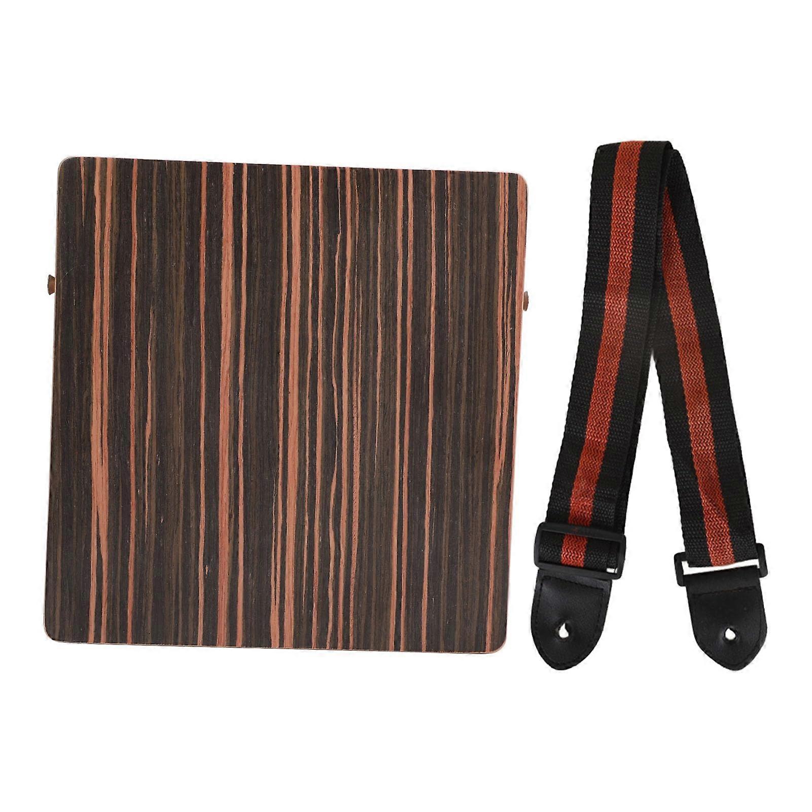 Ebony Cajon Drum Box with Durable Wooden Construction, BeginnerFriendly Flat Surface for Stage Performance