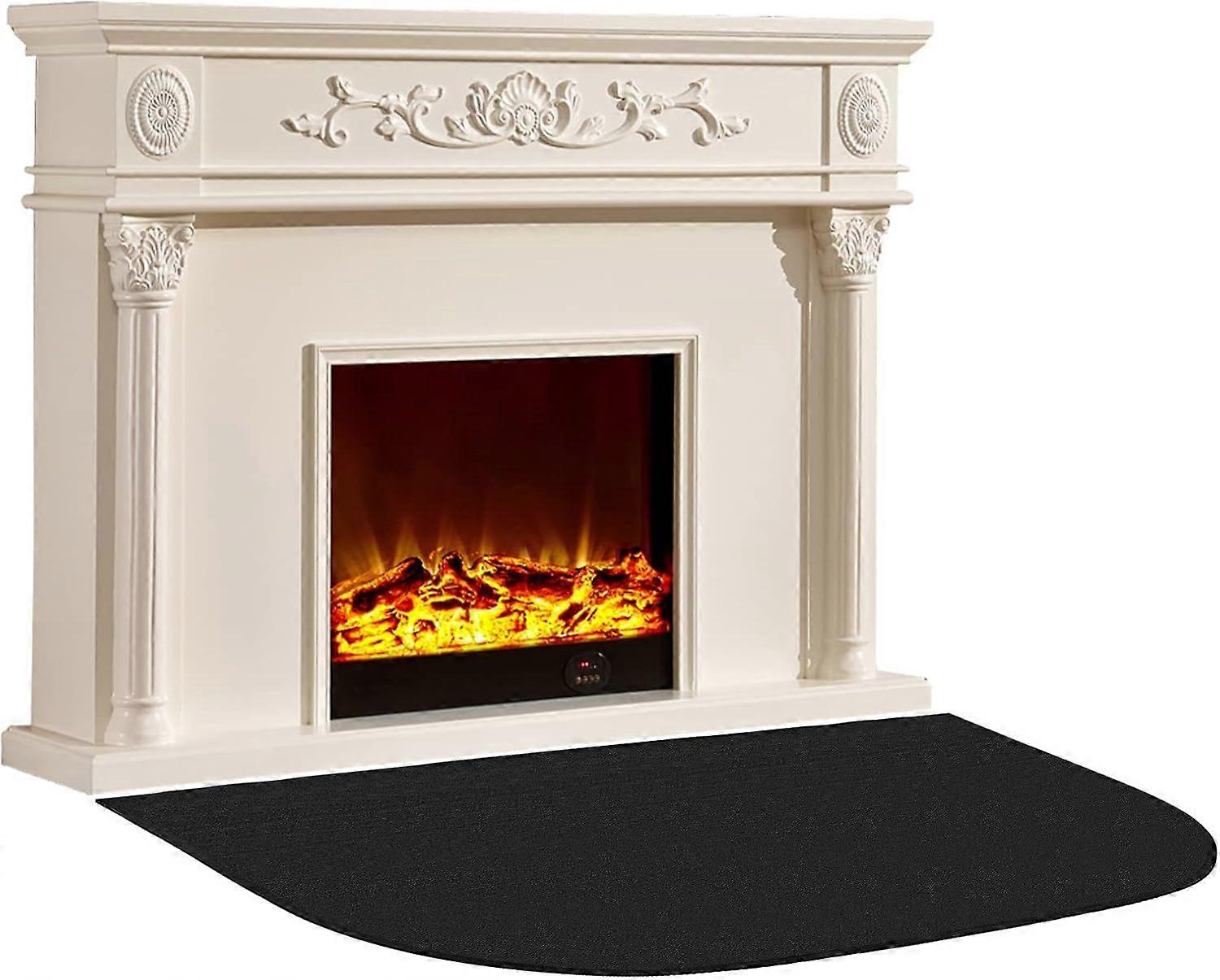 Fireproof Fireplace Mat 80x50cm Half Round Floor Protector