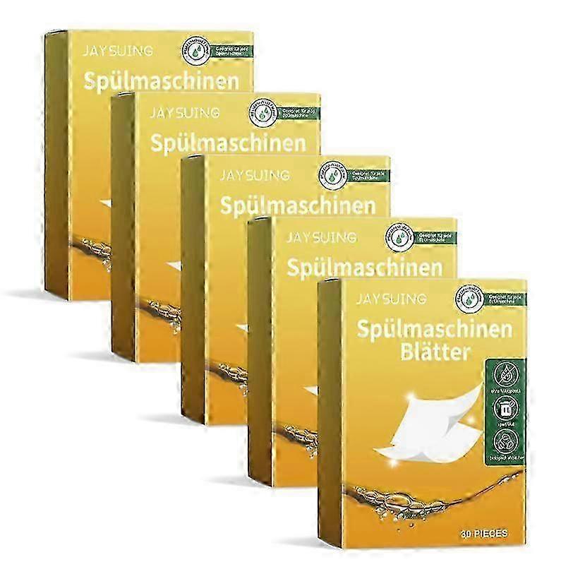 5x Pack Dishwasher Sheets & Tablets for Powerful, Intensive Cleaning - Degreasing, Shining Effect
