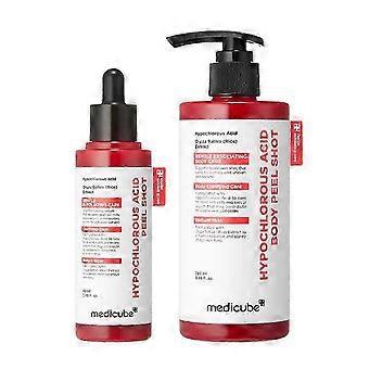 Hypochlorous Acid Rice Peel Shot-Duo für Gesicht und Körper: Sanftes Peeling-Serum für abgestorbene Hautschüppchen, verfeinert die Poren, entfernt Mitesser und reguliert überschüssigen Talg.