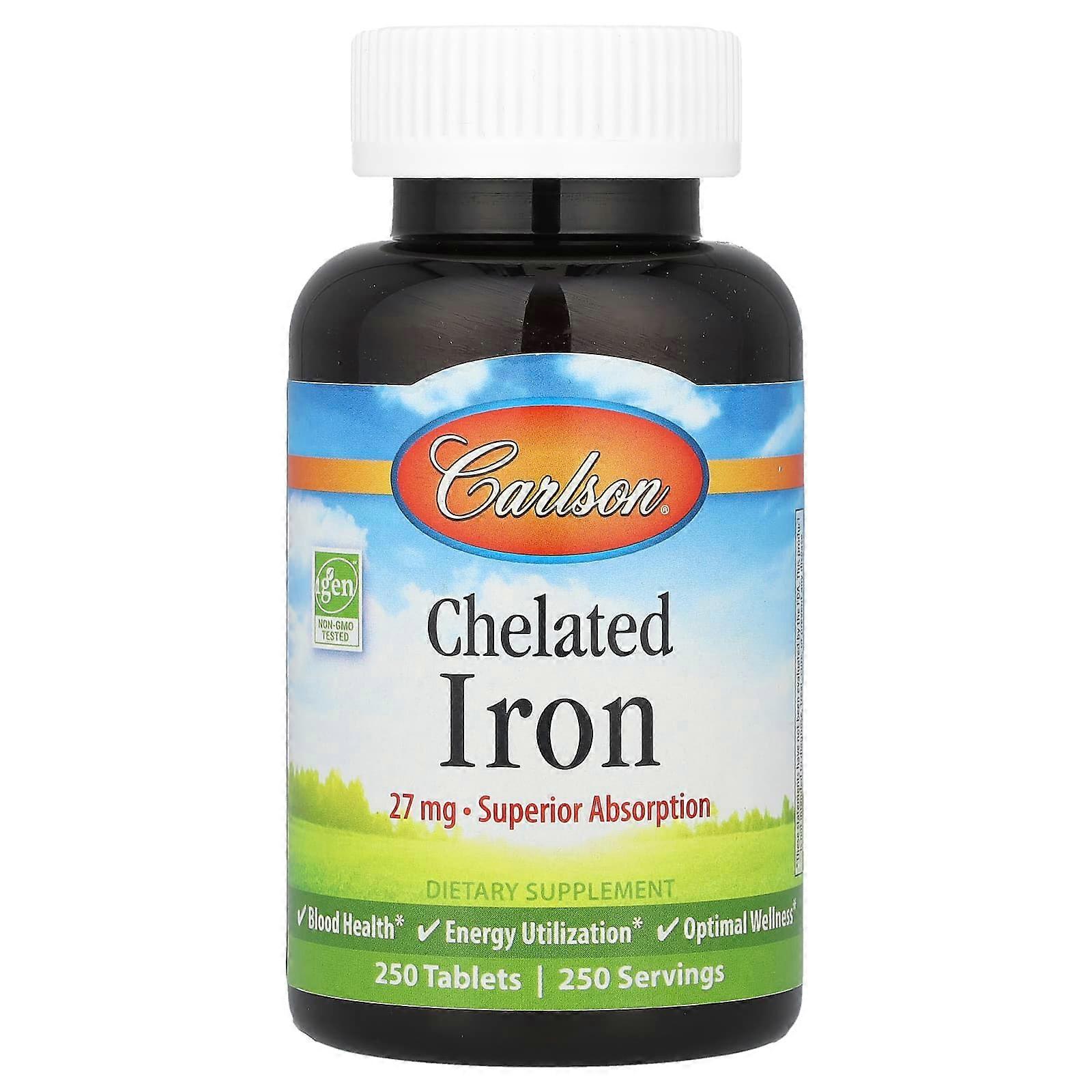 Carlson Labs, Chelated Iron, 27 mg, 250 Tablets