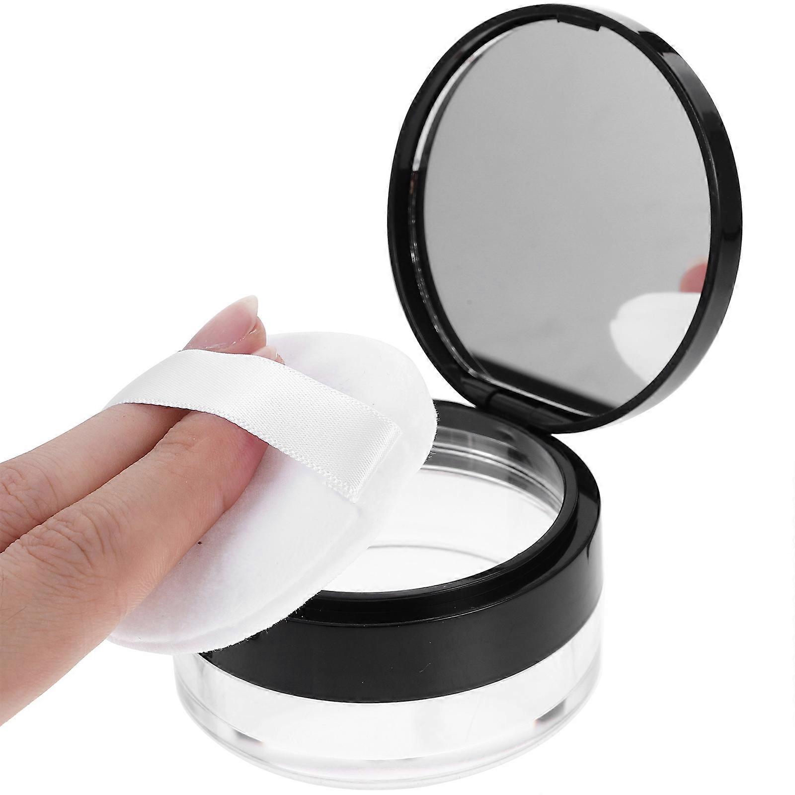 Case Makeup Powder Container for Storage Use 2Pcs with Mirror