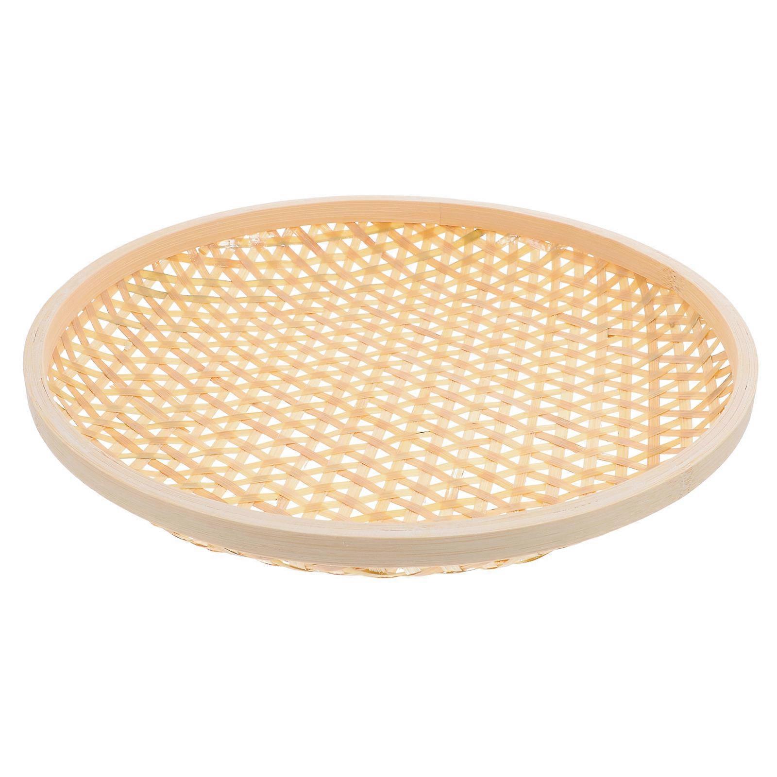 Beige korgbricka för fruktservering i hemförvaring