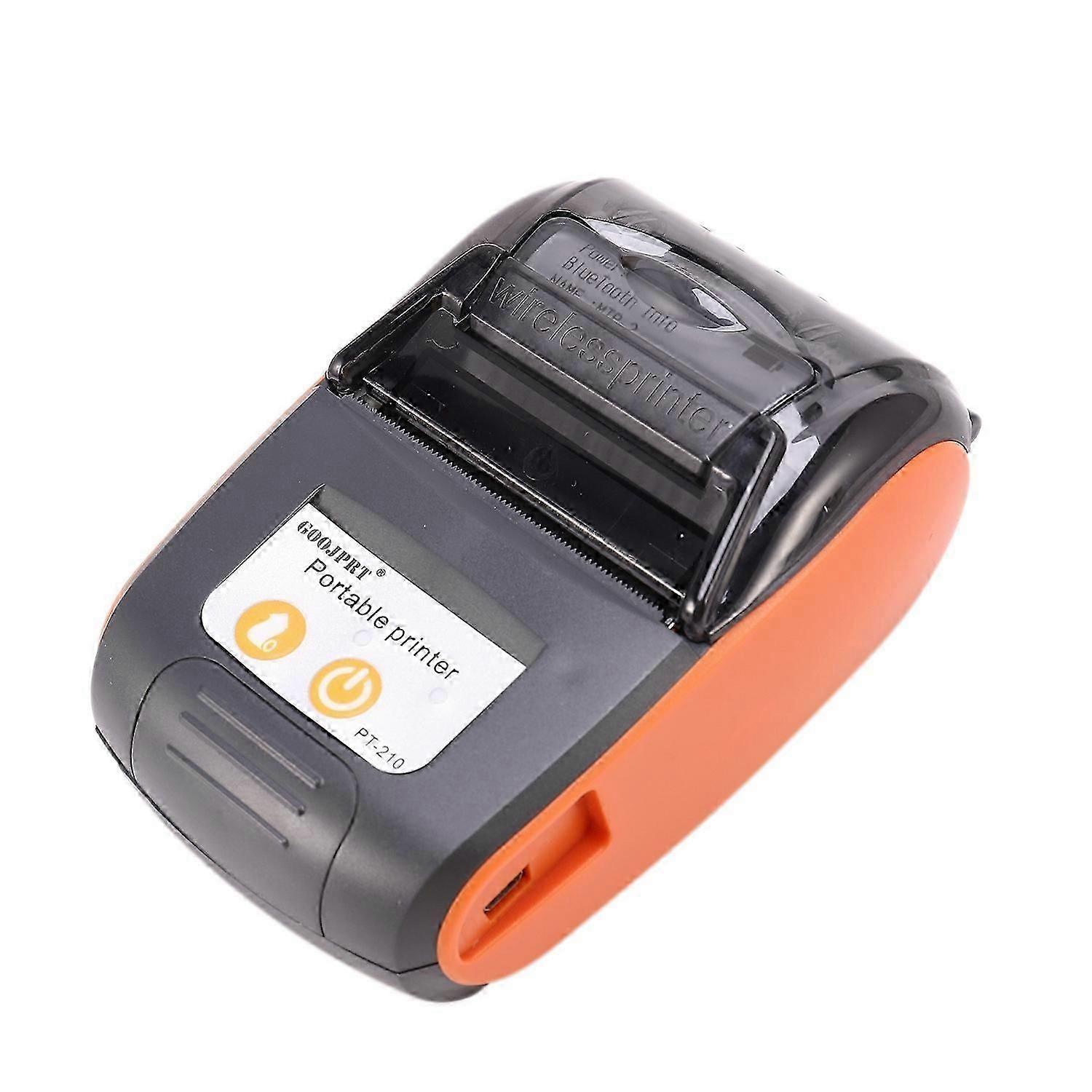 Pt210 58Mm Bluetooth Thermal Printer Portable Wireless Receipt Machine For Windows Android Ios Eu Plug