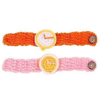 Stylish Couple Watches Knitted Watches Durable Soft Comfortable Accessory for Lovers Festivals 2Pcs