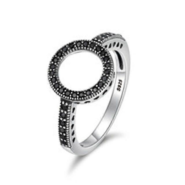 2 PCS Circle Diamond Halo Rings, Ring Size:9