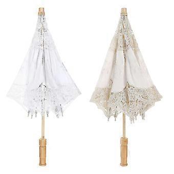 2pcs renda guarda-chuva casamento pequeno guarda-chuva nupcial noiva casamento foto props