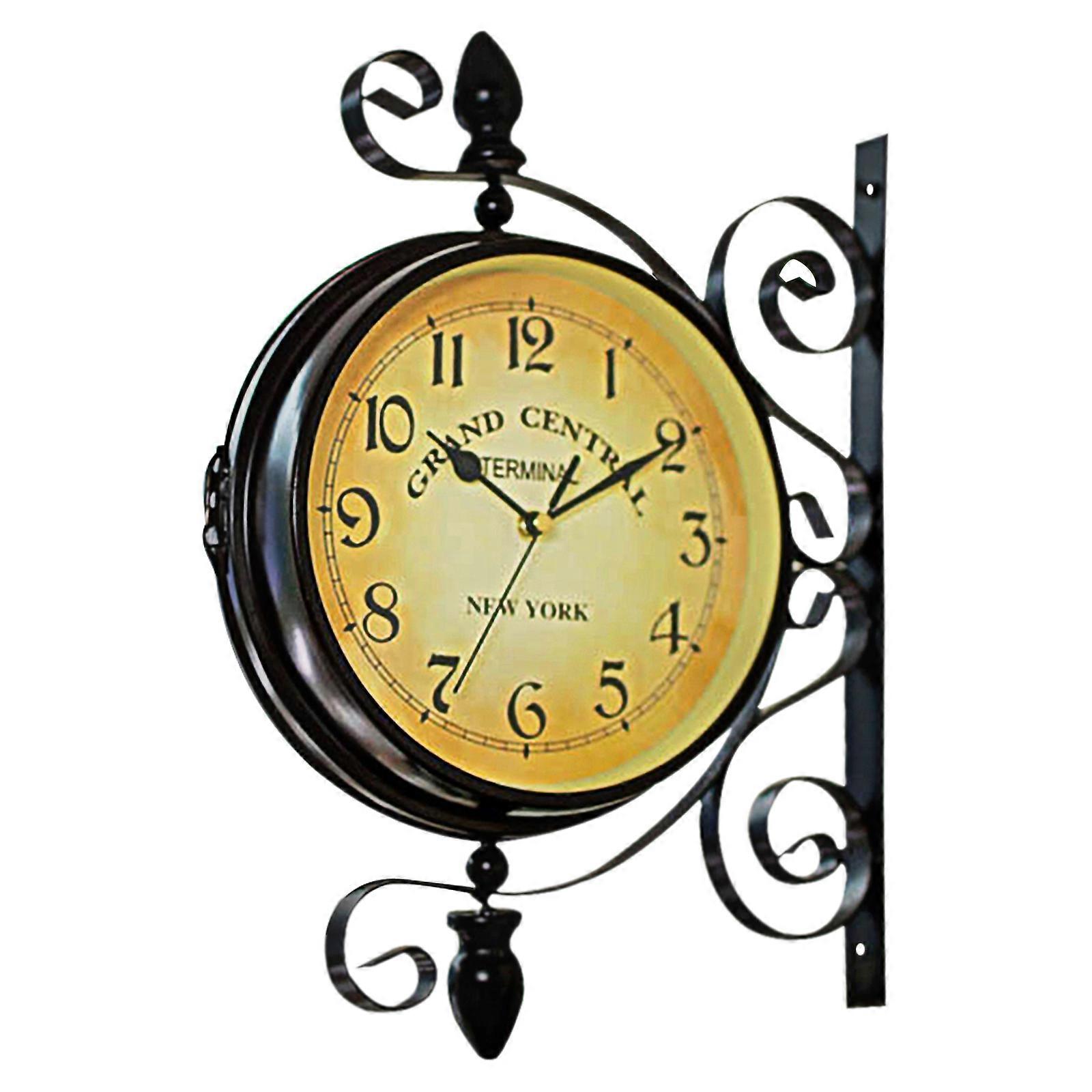 Double Sided Clock Double-sided Clock Silent Wall Clock Retro Hanging Clock Double Sided Wall Clock