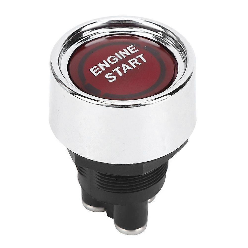 LED Engine Start Switch Ignition Starter Engine Start Stop Button for RVs Racing CarRed