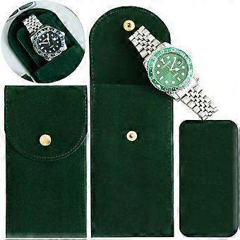 4PCS Watch Travel Case para homens e mulheres portátil veludo relógio bolsa relógio saco de armazenamento e organizador (4-GREEN)