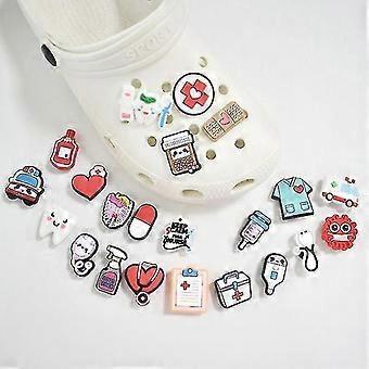 10pcs Shoe Charms Cartoon Medical Shoe Buckle Decorations Fit Croc Wristband