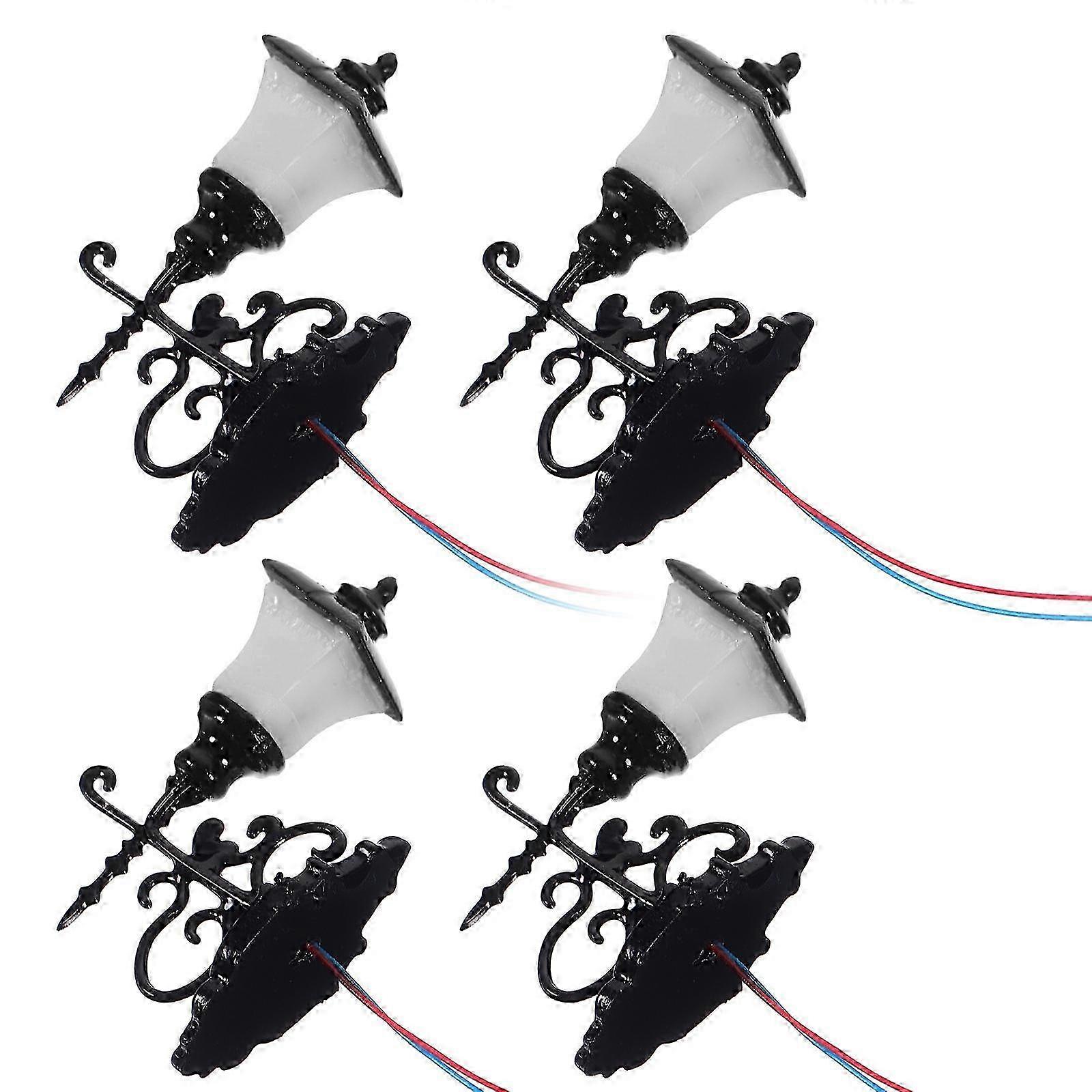 4pcs Tiny Wall Lamps Mini Luminous Wall Lamp Sand Table Building DIY Materials