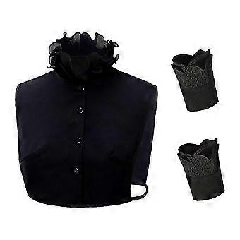 Abnehmbarer Rüschenkragen aus Spitze, vielseitiger Zierkragen für Damenblusen, Pullover und Kleider, leichtes Polyester