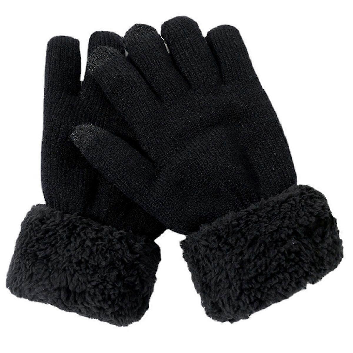 Thick Double-Layer Water-Resistant Cable-Knit Mittens