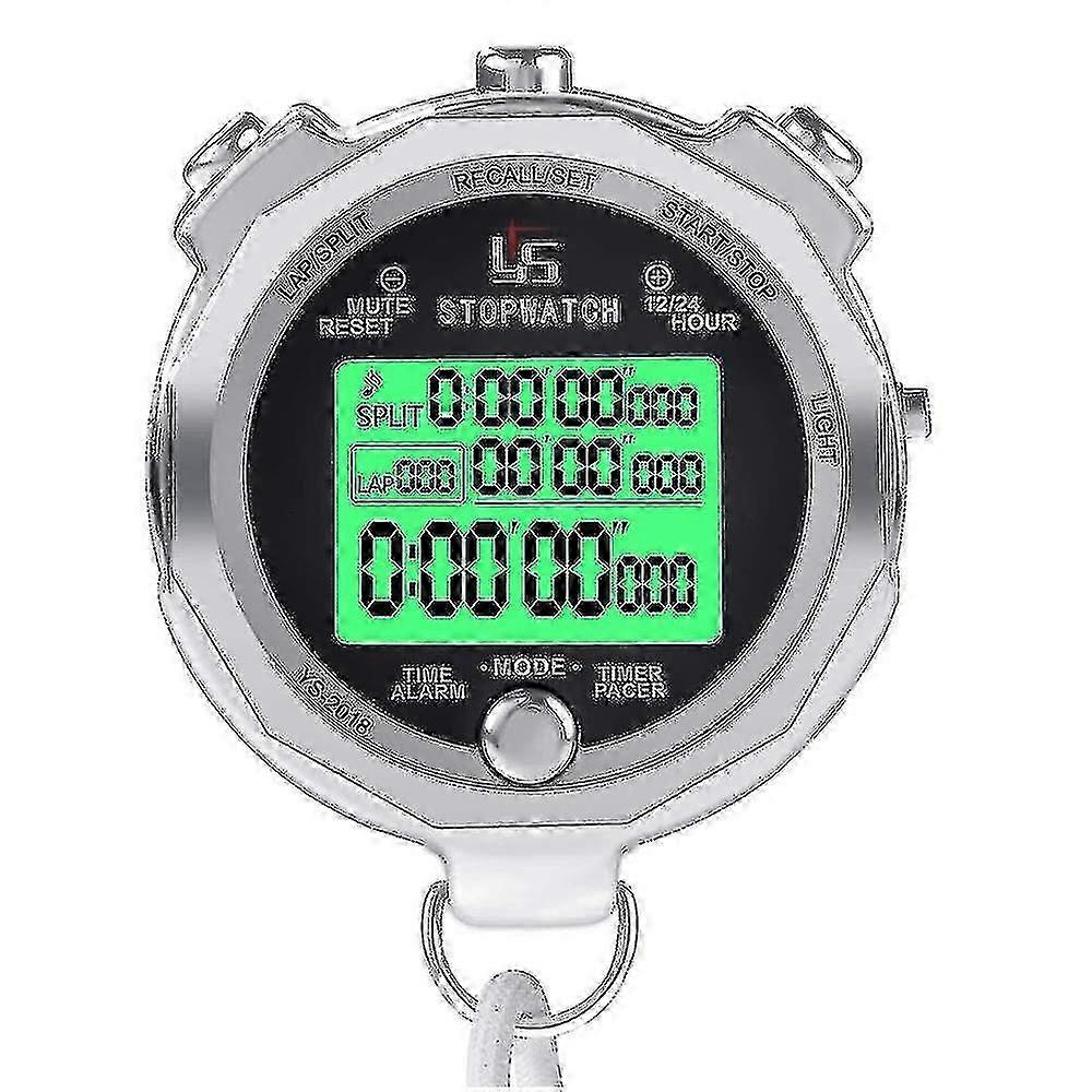 Stopwatch Metal Stopwatch Timer With Backlight, Multi-turn Memory Numbers