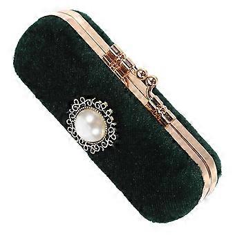 Retro Lipstick Box for Holding Cosmetics with Mirror Green Organizer