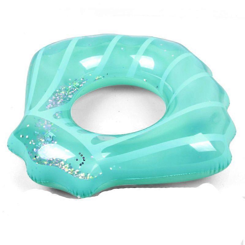 Inflatable Seashell Swim Ring Adult Pool Float Blue Glitter