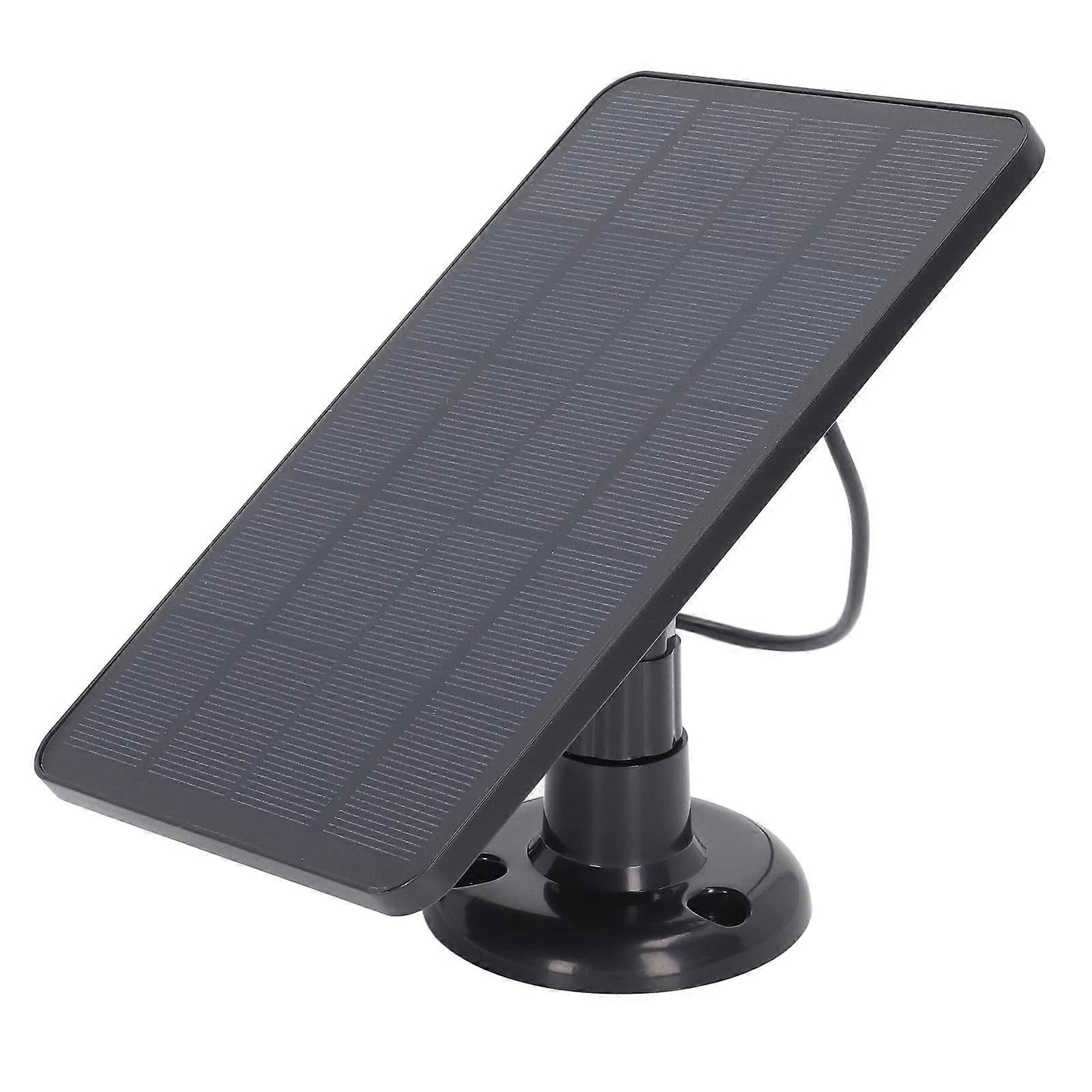 10W Solar Panel for Security Camera with Micro USB, Continuous Power Supply, Weatherproof, Adjustable Mount (Black)